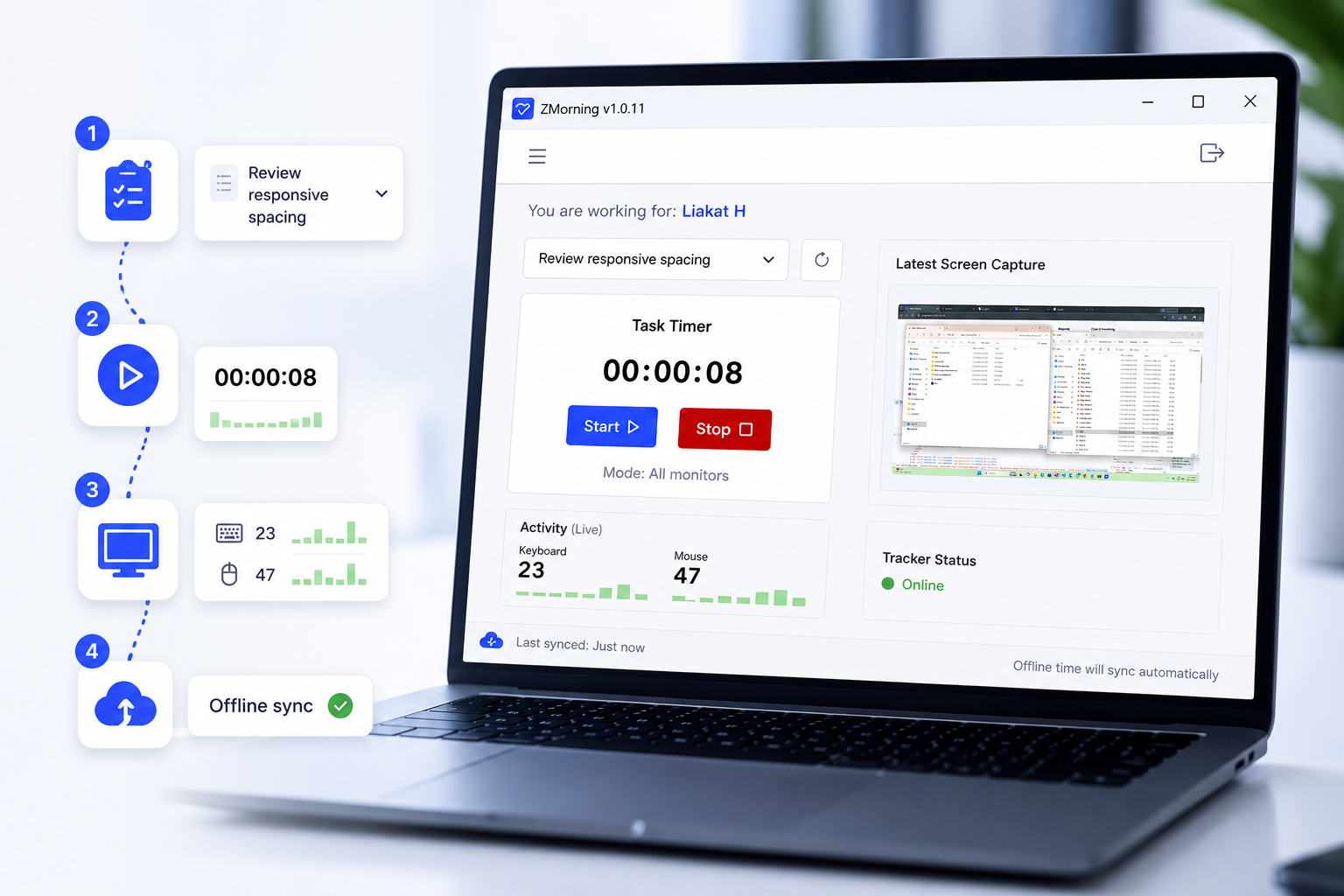 ZMorning task tracking and activity visibility